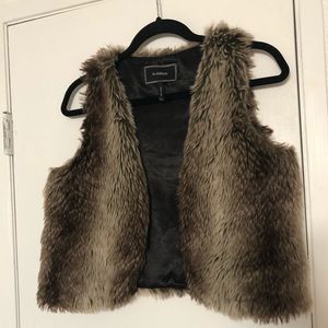 Faux fur full length vest